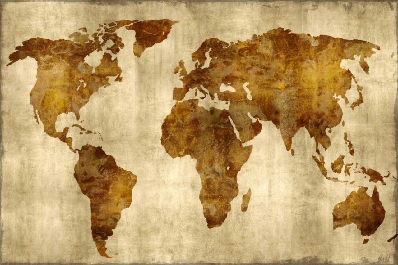 The World - Bronze on Gold Poster Print by Russell Brennan # RB112666DG